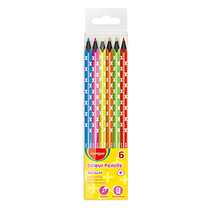 Keyroad spalvoti pieštukai, 6 neoninės spalvos