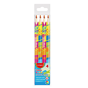 Keyroad spalvoti pieštukai 4 vnt/pak., 4 vaivorykštės spalvos