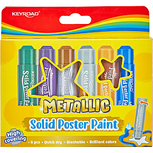 Keyroad kieti pieštukai, metaliniai, 6 spalvų