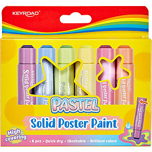 Keyroad kietieji pieštukai, pasteliniai, 6 spalvų