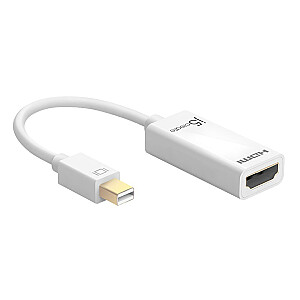 Adapteris J5create mini DisplayPort – 4K HDMI (miniDP m – 4K HDMI f 125 mm; balta) JDA159-N