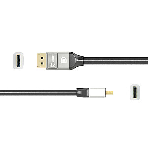 J5create 4K DisplayPort kabelį (DisplayPort M į DisplayPort M; 1,8 m; juodas) JDC42-N