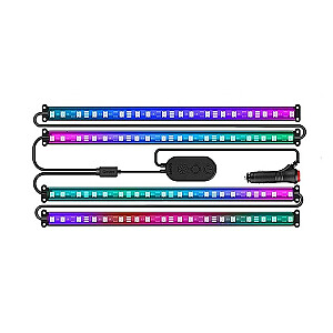 „Govee RGBIC“ salono automobilio priekiniai žibintai „Smart Strip Light“, skaidrus „Bluetooth“.