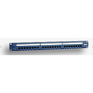 ПАНЕЛЬ EMITERNET 19", 24XRJ45 UTP CAT.6 (1U) С ПОЛКОЙ, СИНЯЯ (POE)