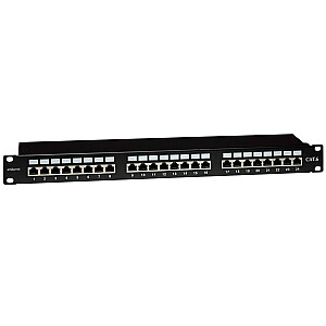 Панель EMITERNET 19" 24xRJ45 STP кат.6 (1U) с полкой EMS/PPFA674EKS248C6