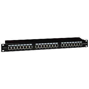 Панель EMITERNET 19" 24xRJ45 STP кат.5e (1U) с полкой EMS/PPFA674BKS248C5E