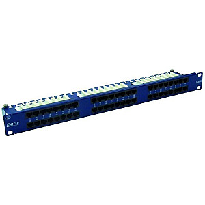 ПАНЕЛЬ EMITERNET 19", 48XRJ45 UTP CAT.6 (1U) С ПОЛКОЙ, СИНЯЯ