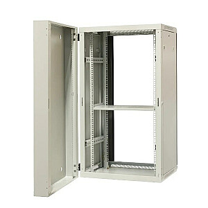 EMITERNET Atskira sieninė spintelė 19" 22U, skardos/stiklo durys, 600x550x1083mm plotis/gylis/aukštis EM/AH6522
