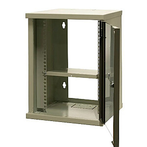 ЭМИТЕРНЕТ Шкаф одинарный подвесной 10" 9U, дверцы листовой металл/стекло, 325×330x445мм (ширина/глубина/высота) EM/SOHO-9U