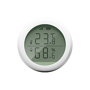 Temperatūros ir drėgmės jutiklis su LCD ekranu TESLA TSL-SEN-TAHLCD išmanusis jutiklis, temperatūros ir drėgmės ekranas