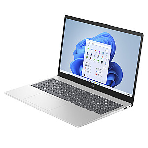 Ноутбук HP 15-fc0015ny — Ryzen 5-7520U, 15,6 дюйма, FHD AG, тонкий IPS, 250 нит, 8 ГБ, твердотельный накопитель 512 ГБ, клавиатура с подсветкой, натуральный серебристый, Win 11 Home, 1 год