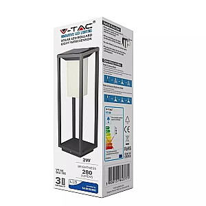 Saulės sodo stulpas V-TAC 4W LED SAMSUNG CHIP Grey 2 funkcijos IP65 VT-66 3000K 280lm