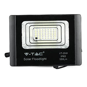 V-TAC 12W Black IP65 saulės LED projektorius nuotolinio valdymo laikmatis VT-25W 4000K 550lm