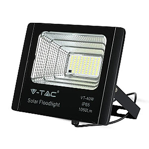 V-TAC 16W Black IP65 saulės LED projektorius nuotolinio valdymo laikmatis VT-40W 4000K 1050 liumenų