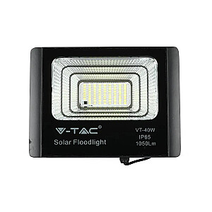 V-TAC 16W Black IP65 saulės LED projektorius nuotolinio valdymo laikmatis VT-40W 4000K 1050 liumenų