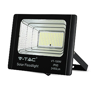 V-TAC 35W Black IP65 saulės LED projektorius nuotolinio valdymo laikmatis VT-100W 4000K 2450 liumenų