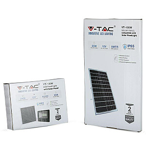 V-TAC 35W Black IP65 saulės LED projektorius nuotolinio valdymo laikmatis VT-100W 4000K 2450 liumenų