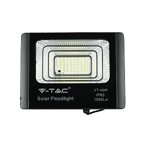 V-TAC 16W Black IP65 saulės LED projektorius nuotolinio valdymo laikmatis VT-40W 6000K 1050 liumenų