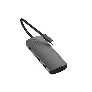 LINQ byELEMENTS LQ48019 – 7 viename HDMI adapteris su trimis ekranais ir 4K raiška, PD ir periferiniais prievadais