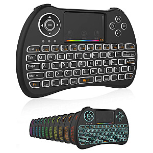 Kompaktiška „Fusion“ belaidė klaviatūra su jutikliniu skydeliu ir kelių spalvų foniniu apšvietimu, skirta „Android“ | iOS | TV | PC