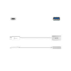 j5sukurkite USB-C 3.1 į A tipo adapterį (USB-C m - USB3.1 f 10 cm; balta) JUCX05-N