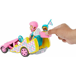 Lėlė Barbė Mattel Gokart Stacie Filmas automobilis ir lėlė + šuo HRM08