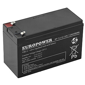 AGM akumuliatorius EUROPOWER EP Series 12 V 7,2 Ah (tarnavimo laikas 6-9 metai)