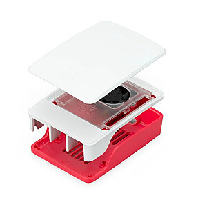 Raspberry Pi 5 raudonos/baltos spalvos dėklas