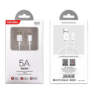 KAKUSIGA KSC-110 USB-C į USB-C laidas 5A | 100 W baltos spalvos