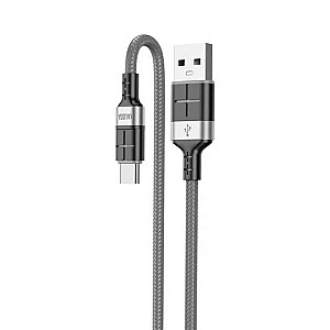 KAKUSIGA KSC-696 USB-A -> USB-C 18W įkrovimo laidas | 120 cm pilkos spalvos