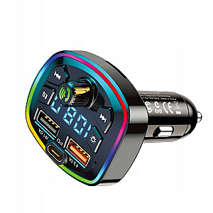 KAKUSIGA KSC-851 automobilinis FM siųstuvas QC 3.0 | 18 W | USB blykstė | Bluetooth 5.0 juodas