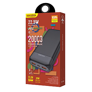 KASKUSIGA KSC-888 maitinimo blokas 20000mAh | 2 x USB | 22,5 W juodos spalvos