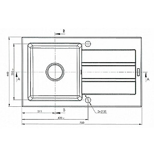 Viena kriauklė su džiovintuvu Maidsinks Promo 76x44 1B 1D E070053701