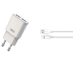 Įkroviklis XO L92C | 12 W | 2,4 A + USB-C laidas 1 m baltas