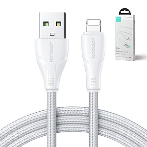 „Joyroom“ USB kabelis – „Lightning 2.4A Surpass“ serija, 3 m baltas (S-UL012A11)