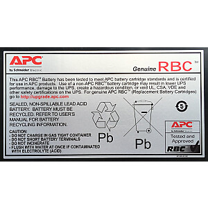 APC atsarginių baterijų paketas Nr. 43 sandari švino rūgštis (VRLA)