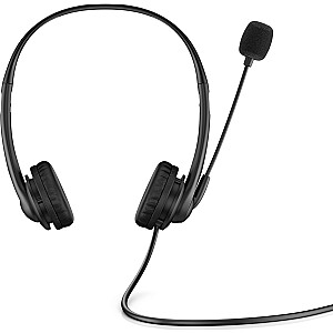 HP stereofoninė 3,5 mm G2 laidinė stereo ausinė, skirta biurui / skambučių centrui, juoda