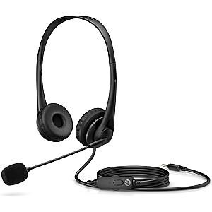 HP stereofoninė 3,5 mm G2 laidinė stereo ausinė, skirta biurui / skambučių centrui, juoda
