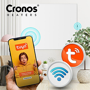 Cronos Synthelith Pro CRP-300TWP baltas 300 W infraraudonųjų spindulių šildytuvas su Wi-Fi ir nuotolinio valdymo pultu