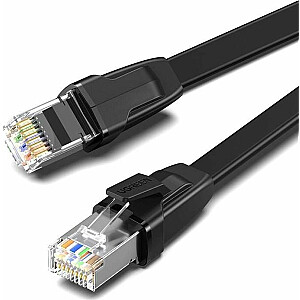 Ugreen UGREEN NW134 Plokščias tinklo kabelis su metaliniais kištukais, Ethernet RJ45, Cat.8, U/FTP, 3m (juodas)