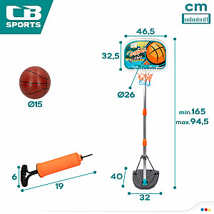 Krepšinio krepšelis su kamuoliu vaikams (žaidėjams nuo 94 cm iki 165 cm) CB49538