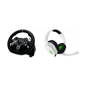 „Logitech G920 Wheel“ + „Xbox Astro A10“ ausinės, balta