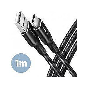 BUCM-AM10AB Кабель USB-C — USB-A, 1,0 м USB 2.0, 3 А, ALU, плетеный Черный