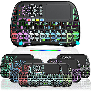 „Compact Fusion NGAGE“ belaidė klaviatūra su jutikliniu skydeliu ir kelių spalvų foniniu apšvietimu, skirta „Android“ | iOS | TV | PC