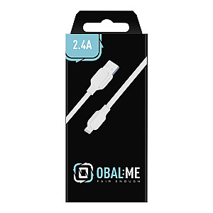 OBAL:ME Paprastas USB-A|Žaibo kabelis 1m | baltas