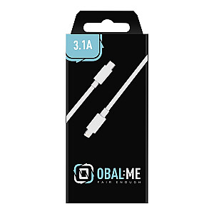 OBAL:ME Greito įkrovimo USB-C|Lightning kabelis 1 m baltas