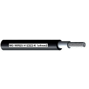 Fotovoltinis kabelis // MG laidai // 1x4mm2, 0,6/1kV juodas H1Z2Z2-K-4mm2 BK, 50m pak.