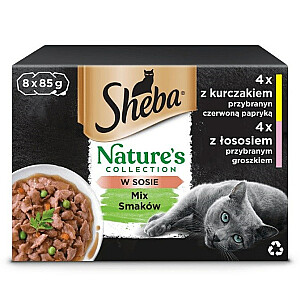 SHEBA Nature's Collection Mix - šlapias kačių maistas - 8x85g