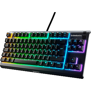 Игровая клавиатура Steelseries Apex 3 TKL — водонепроницаемая, IP32, проводная, 8-зонная RGB, раскладка QWERTZ, черная