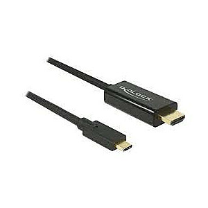 USB-C(M)->HDMI(M) 3M KABELAS, JUODAS (Alternatyvus ekrano prievado režimas) ATRAKINTI